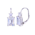 Rhodium Plated 925 Sterling Silver Baguette CZ Earring - BGE00711