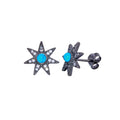 Black Rhodium Plated 925 Sterling Silver CZ Snow Flakes Earring - BGE00716