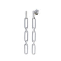 925 Sterling Silver CZ Rectangle Dangling - BGE00664