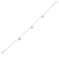 Rhodium Plated 925 Sterling Silver Dangling Triple Heart CZ Anklet- BGF00030