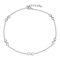 Rhodium Plated 925 Sterling Silver Wave Link Anklet - BGF00031