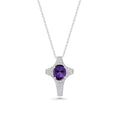Silver 925 Z Rhodium Plated Cross Pendant Necklace - BGP00009