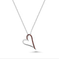 Silver 925 Red CZ Rhodium Plated Heart Pendant Necklace - BGP00023