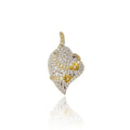 Silver 925 Textured Heart Pendent with CZ and Gold Plated Accents Necklace - BGP00074