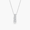 Silver 925 Clear CZ Rhodium Plated 3 Graduated CZ Pendant Necklace - BGP00076