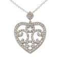 Rhodium Plated 925 Sterling Silver Heart Pendant Necklace with CZ - BGP00080