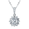 Silver 925 Flower Shaped Pendant with CZ Accents - BGP00475