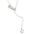 Rhodium Plated 925 Sterling Silver CZ Pin with Fresh Water Pearl Dropped Crown Necklace - BGP01204