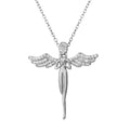 Rhodium Plated 925 Sterling Silver Angel CZ Necklace - BGP01227