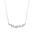 Rhodium Plated 925 Sterling Silver Curve Necklace with CZ - BGP01234