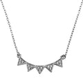 Rhodium Plated 925 Sterling Silver 5 CZ Encrusted Triangle Necklace - BGP01247