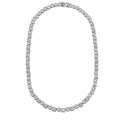 Rhodium Plated 925 Sterling Silver Round and Square CZ Infinity Necklace - BGP01259