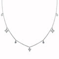 Rhodium Plated 925 Sterling Silver CZ Charm Necklace - BGP01344