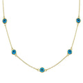 Gold Plated 925 Sterling Silver Evil Eye by the Yard Necklace - BGP01402GP