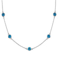 Rhodium Plated 925 Sterling Silver Evil Eye by the Yard Necklace - BGP01402RHD