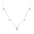 Rhodium Plated 925 Sterling Silver Clear CZ Lock and Key Necklace - BGP01406