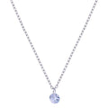 Rhodium Plated 925 Sterling Silver Diamond Cut Clear CZ Necklace - BGP01429