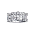 Silver 925 Rhodium Plated Multi Shaped Clear CZ Ring - BGR00077