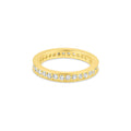 Silver 925 Gold Plated Clear CZ Stackable Eternity Ring - BGR00375