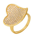 Silver 925 Rose Gold Plated Clear Micro Pave CZ Heart Ring - BGR00611