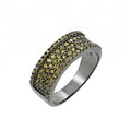Silver 925 Rhodium Plated Green Pave Set CZ Half Ring - BGR00770GRE
