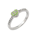 Rhodium Plated 925 Sterling Silver Clear Inlay CZ August Birthstone Heart Ring - BGR00784AUG