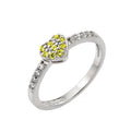 Rhodium Plated 925 Sterling Silver Clear Inlay CZ November Birthstone Heart Ring - BGR00784NOV