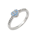 Rhodium Plated 925 Sterling Silver Clear Inlay CZ September Birthstone Heart Ring - BGR00784SEP