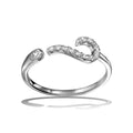 Rhodium Plated 925 Sterling Silver Question Mark CZ Ring - BGR01122
