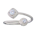 Rhodium Plated 925 Sterling Silver Open CZ Ring - BGR01149