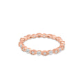 Rose Gold Plated 925 Sterling Silver CZ and Eye Pattern Eternity Ring - BGR01185RGP