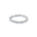 Rhodium Plated 925 Sterling Silver CZ and Eye Pattern Eternity Ring - BGR01185RHD