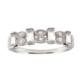 Rhodium Plated 925 Sterling Silver Clear Bar CZ Link Ring - BGR01223CLR