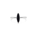 Rhodium Plated 925 Sterling Silver Black Onyx Cat's Eye Ring - BGR01370