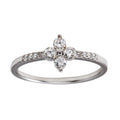 Rhodium Plated 925 Sterling Silver Flower CZ Ring - BGR01187