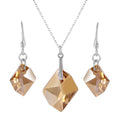Silver 925 Rhodium Plated Big Champagne CZ Set - BGS00388