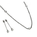 Silver 925 Oxidized Rhodium Plated Multi Faceted White CZ Dangling Set - BGS00425WHT