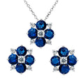Rhodium Plated 925 Sterling Silver Birthstone Flower CZ Sets - BGS00507