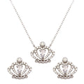 Rhodium Plated 925 Sterling Silver Clear CZ Crown Set - BGS00542CLR