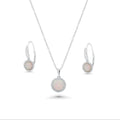 Rhodium Plated 925 Sterling Silver Synthetic Opal Set with CZ - BGS00549