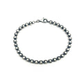 925 Sterling Gun Metal Finish Bead Bracelet 5mm - BSB0010