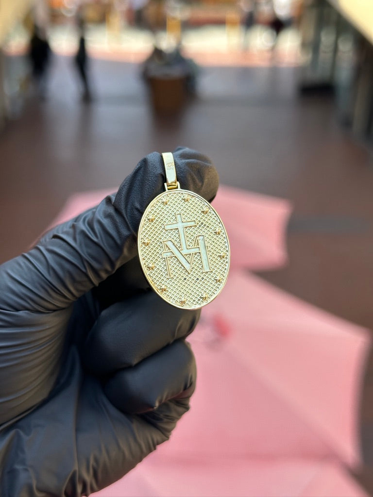 Oval Virgin Mary Pendant