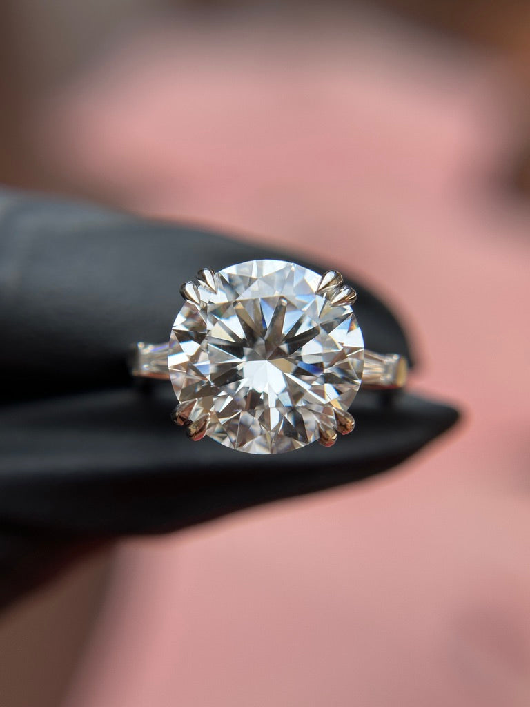 Tapered Baguette Three-Stone Engagement Ring