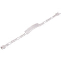 925 Sterling Silver Figaro 6.8mm Greek Key ID Bracelet - CDIB00013
