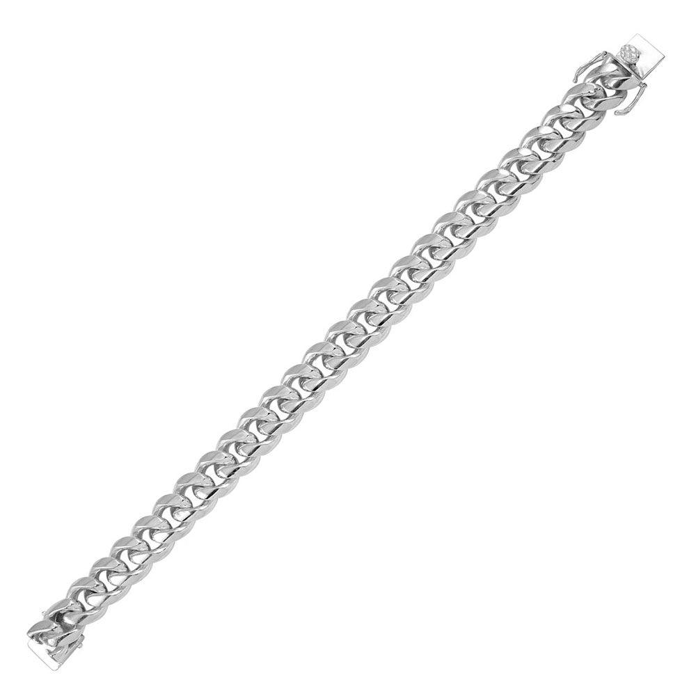925 Sterling Silver Miami Cuban Bracelet 12.5mm - CH432 SP