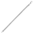 Rhodium Plated 925 Sterling Silver Franco Bracelet 5.75mm - CH427 RH BR