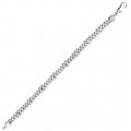 Rhodium Plated 925 Sterling Silver Franco Bracelet 7.2mm - CH429 RH BR