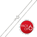 8 Sided Snake 020 DC Silver 925 Rhodium Plated Chain 0.8mm (Pk of 6) - CH135 RH