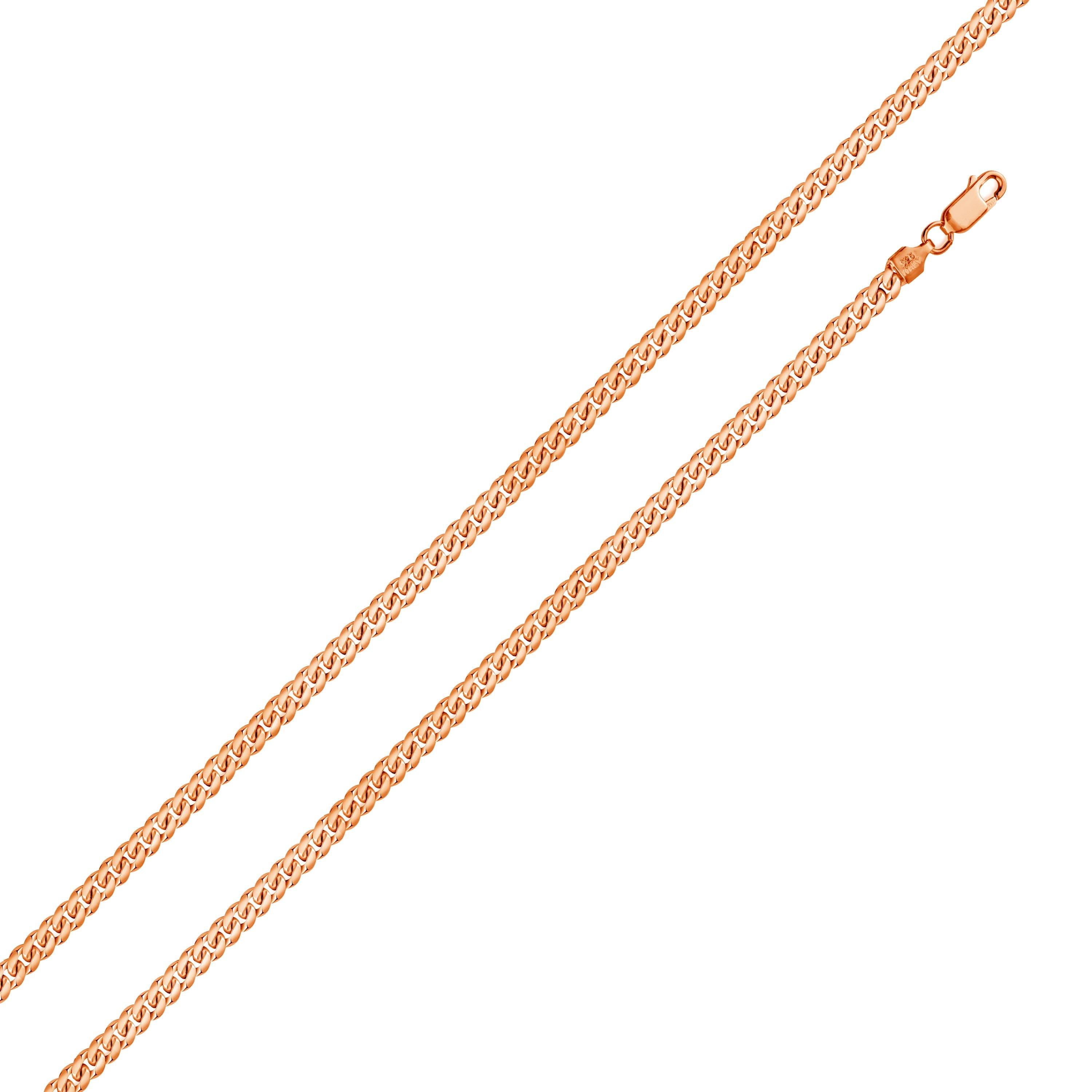 Rose Gold Plated Miami Cuban Curb 080 Chain 2.6mm - CH146 RGP