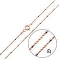 Rose Gold Plated 925 Sterling Silver Diamond Cut Beaded Chains 1.4mm - CH180 RH